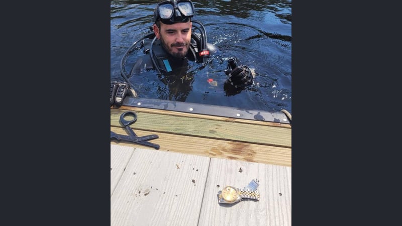 SJSO dive team had an opportunity to recover a man's Rolex watch after it had accidently fallen into the water at 6 Mile Creek (SJSO/Facebook)